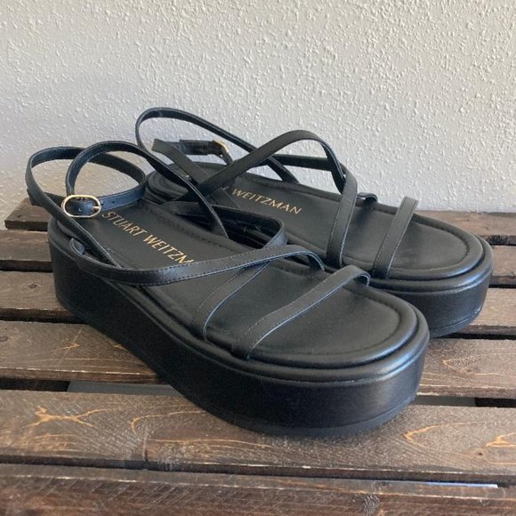 Stuart Weitzman Shoes - Stuart Weitzman Summerlift Flatform Black Platform Sandals Women's Size 6.5 B